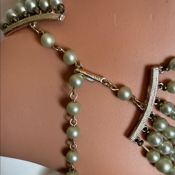 Vintage Green Pearl 6 Strand Necklace Japan - Picture 4 of 4